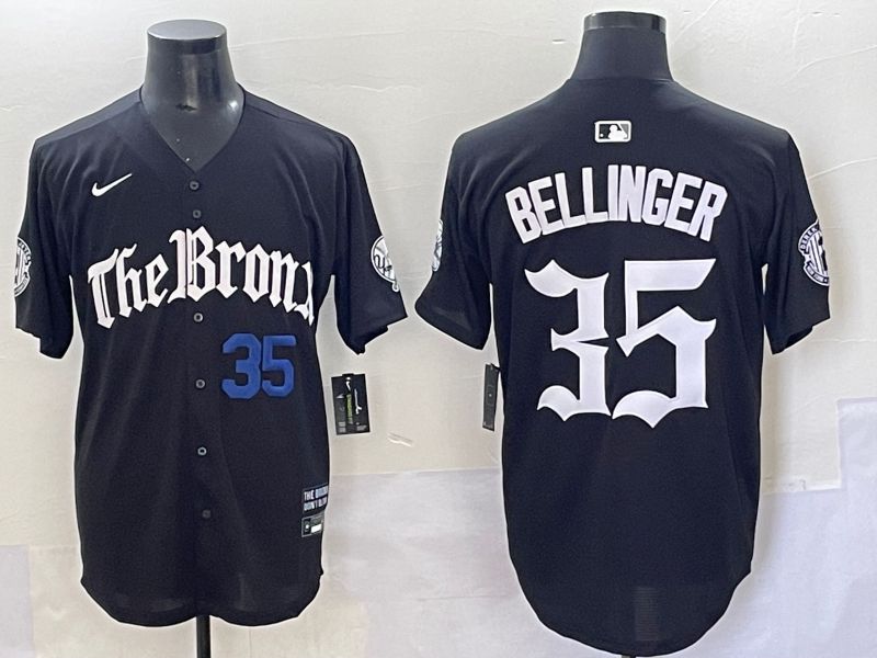 Men 2025 New York Yankees #35 Bellinger Black Five generations Joint Name Nike MLB Jersey style 3